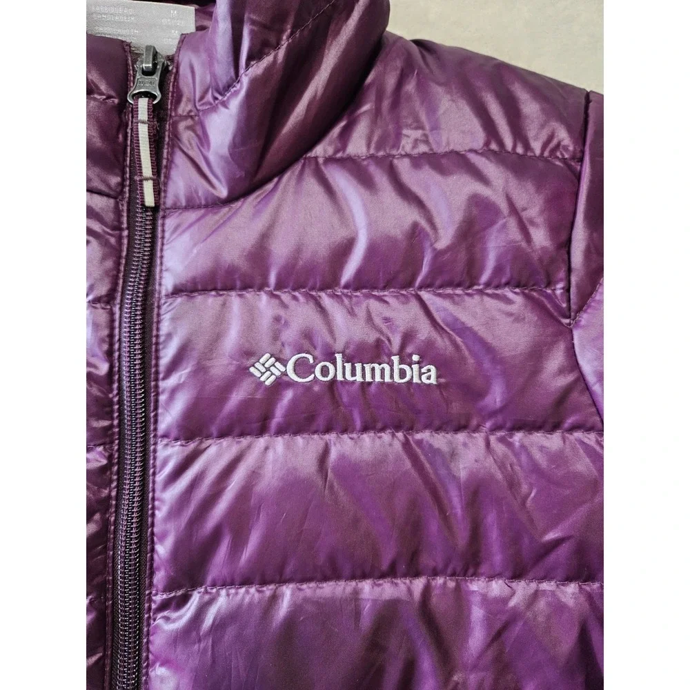 Columbia Youth M 10/12 Purple Down Puffer Jacket Kids Lightweight Quilted Winter